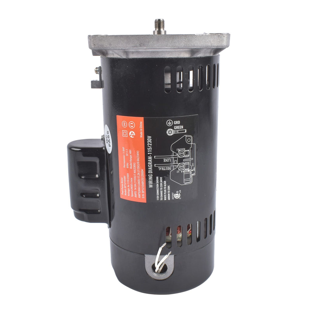 Swimming Pool Water Pump Motor 115/230V Square Flange 1.5 HP 3450 RPM Single Speed