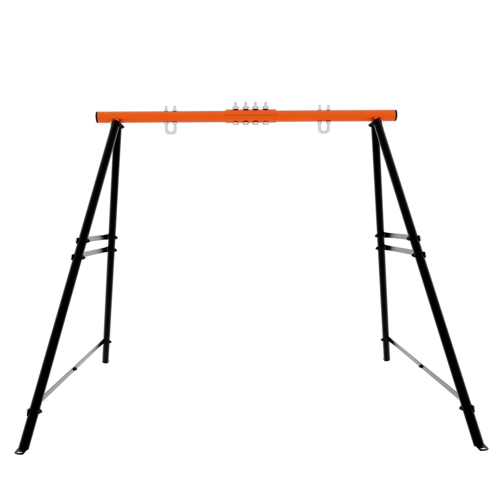 Swing Sets for Backyard, Swingset Outdoor for Kids, Toddler Porch Swing, Metal A-Frame Swing Stand for Indoor, Adult Backyard Swing Frame, Easy to Assemble, Orange (without Swing)