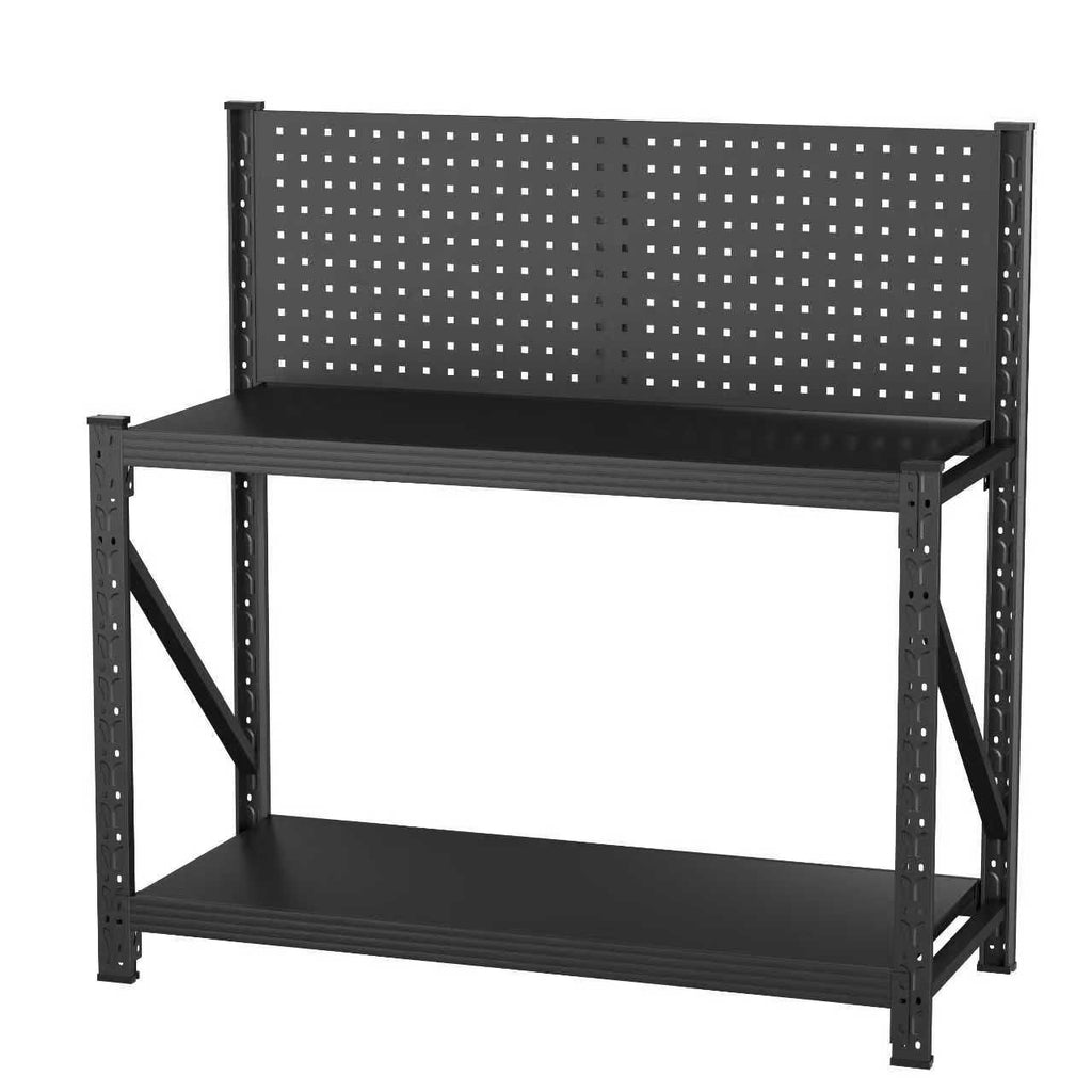 Temu only supports self pickup Work Bench with Pegboard,Heavy Duty 3000lbs Capacity Workbench with Wheels Adjustable Shelves,Tool Cart,Work Table for Garage Warehouse47.2"H*47.09"W*19"D