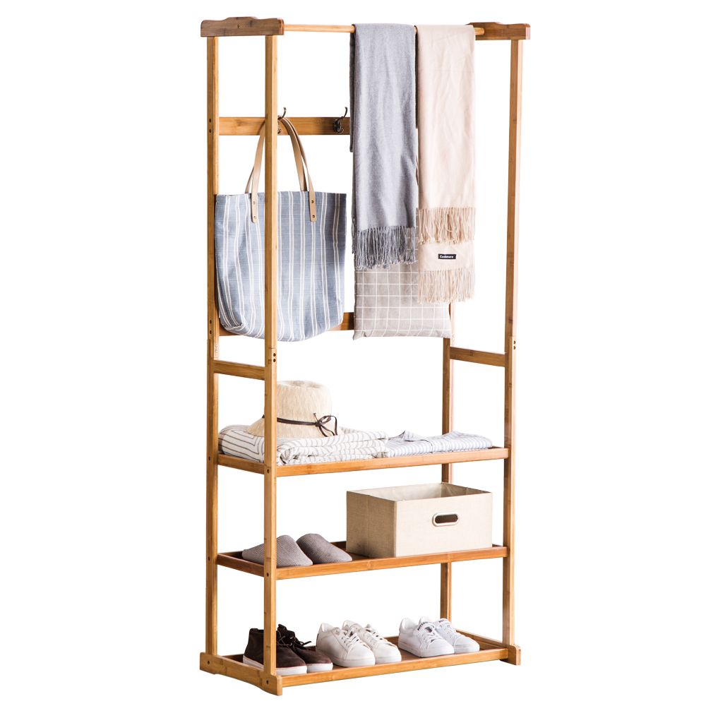 Three-Layer Coat Rack (Flat) Wood Color--YS