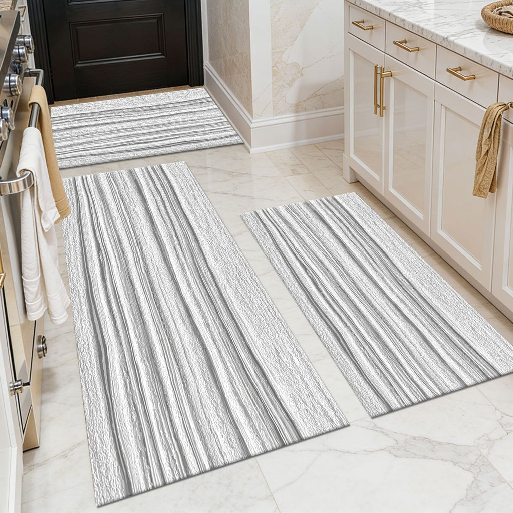 Three-piece kitchen rug set, non-slip and washable, abstract pattern kitchen hallway rug, soft and comfortable, suitable for sinks, floors, entrances, hallways and bathrooms.