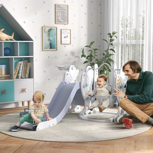 Toddler Swing and Slide Gray