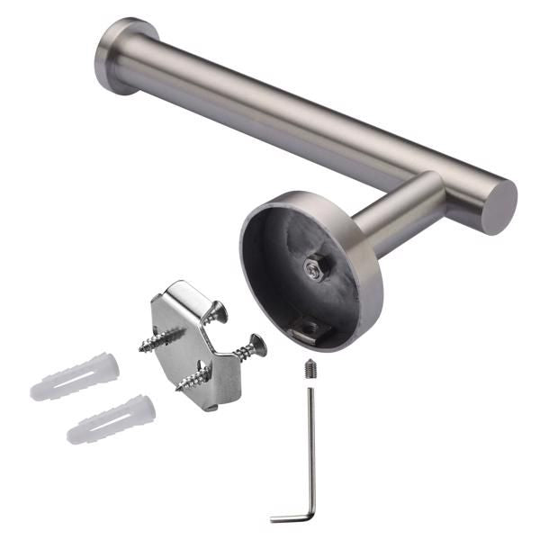 Toilet Paper Holder Brushed Nickel SUS304 Stainless Steel Rustproof Wall Mounted Toilet Roll Holder; Modern Tissue Roll Dispenser Round for Bathroom Kitchen Washroom