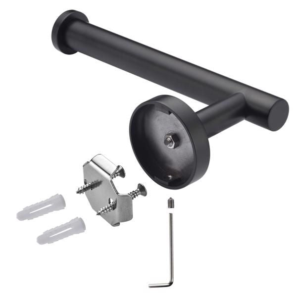 Toilet Paper Holder Matte Black SUS304 Stainless Steel Rustproof Wall Mounted Toilet Roll Holder; Modern Tissue Roll Dispenser Round for Bathroom Kitchen Washroom