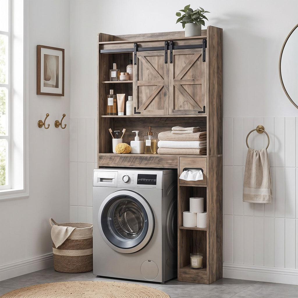 Toilet Rack Rustic with Space-Saving 31.5 X 8.66 X 69.69
