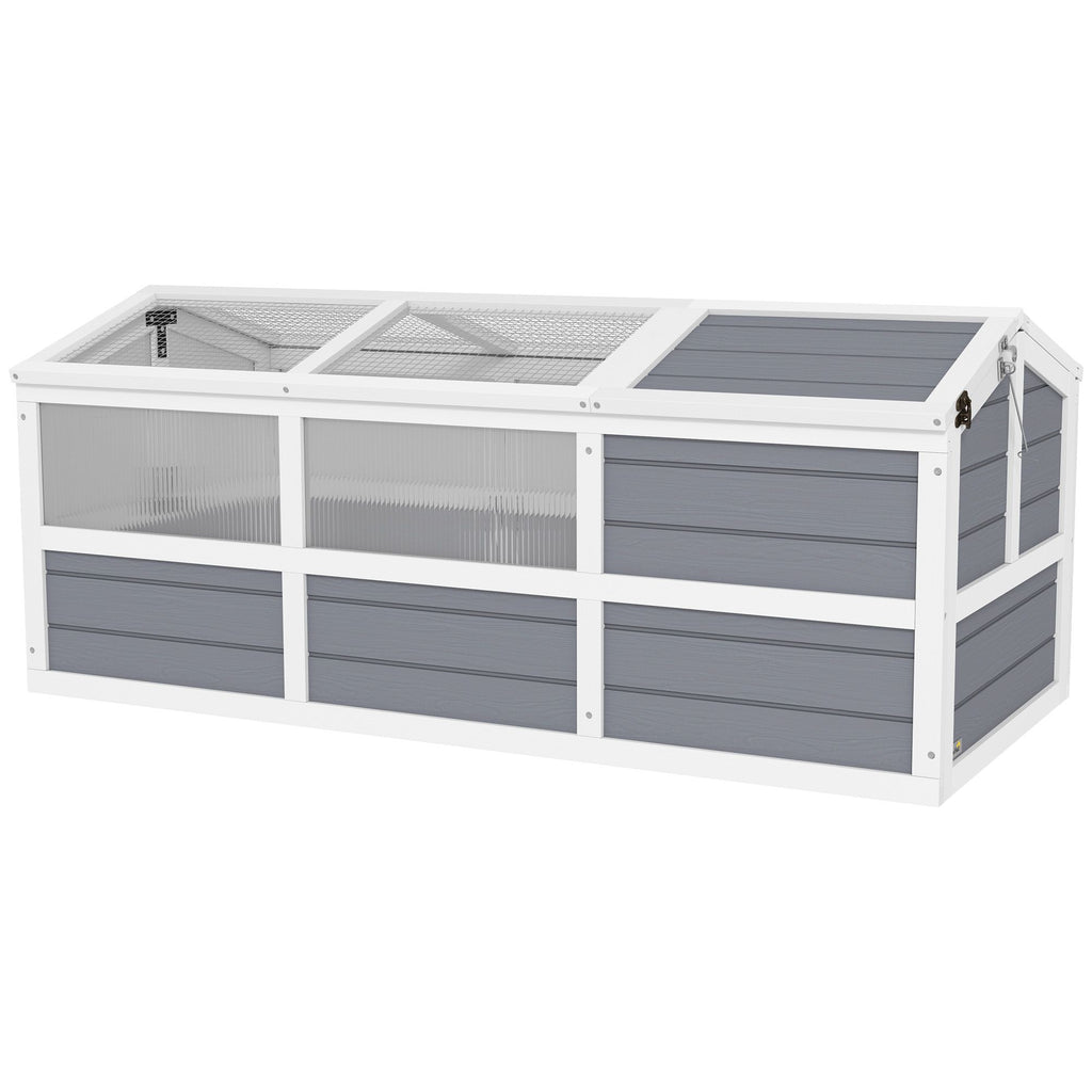 Tortoise Habitat Outdoor Tortoise Enclosure with Bottomless Design, Doors, PC Sun Panel Windows, for Small Animals, Light Gray