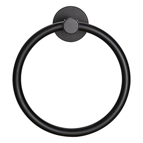 Towel Ring Matte Black; Bath Hand Towel Ring Thicken Space Aluminum Round Towel Holder for Bathroom