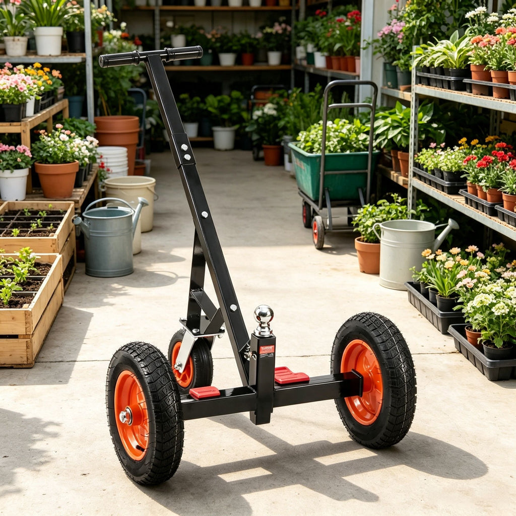 Trailer Dolly 1000 lbs Tongue Weight Capacity, Carbon Steel Trailer Mover with 2" Ball & 14" Pneumatic Tires, Portable Tow Dolly for RV