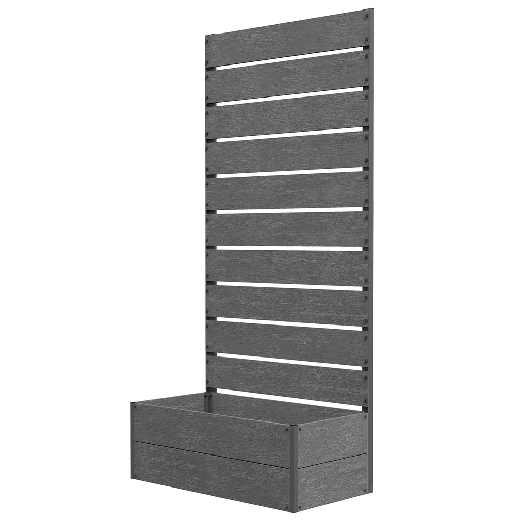 Trellis Planter for Climbing Plants, Raised Garden Bed with Trellis, Planter Box for Outdoor, 28.25" x 15" x 59", Gray