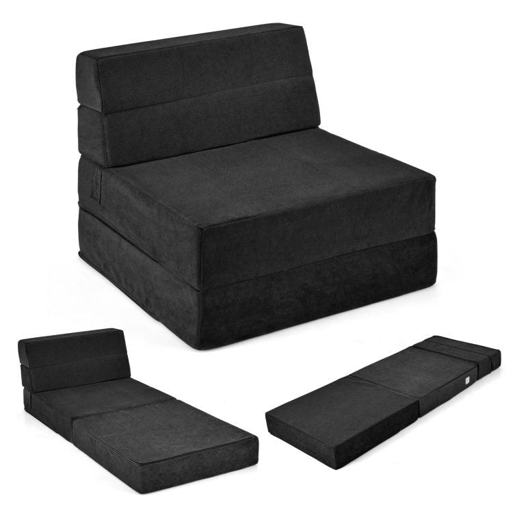 Tri-fold Folding Sleeper Sofa Bed for Living Room Bedroom