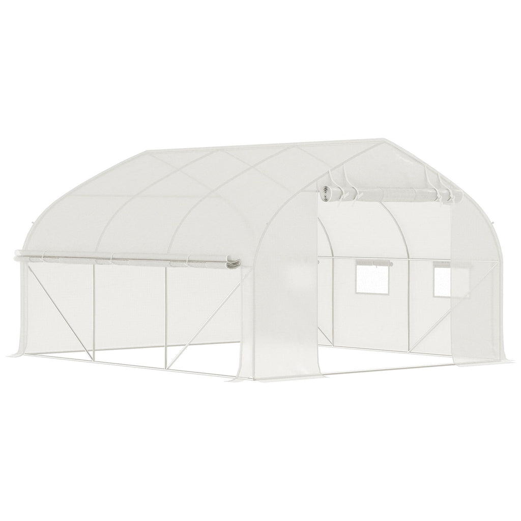 Tunnel Greenhouse 11.5' with Steel Hoops Mesh Door and Windows