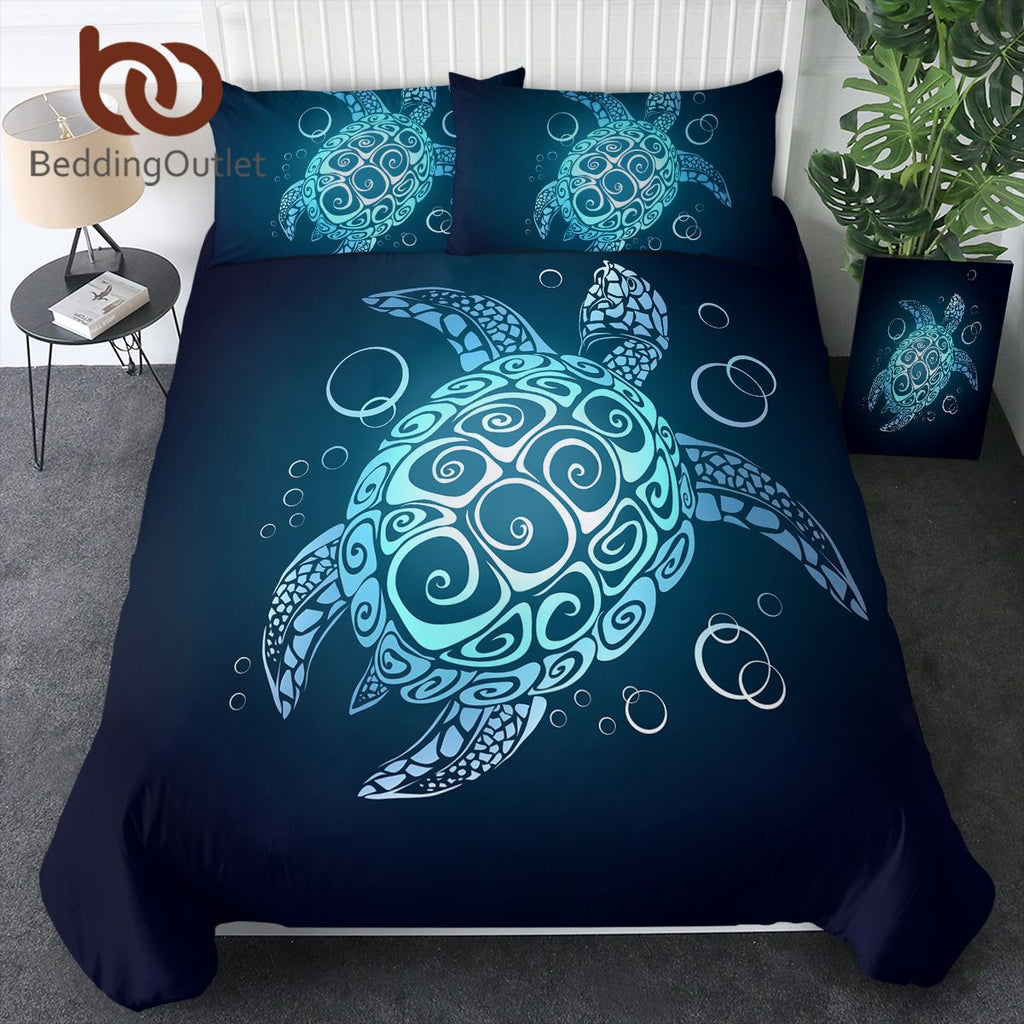 Turtle Queen Bedding Set for Boys Girls 3 Piece Beach Theme Duvet Cover Teal Turquoise Sea Turtle Comforter Cover Boys Girls Tortoise Bed Set (Queen)(temu can only be self-picked up)