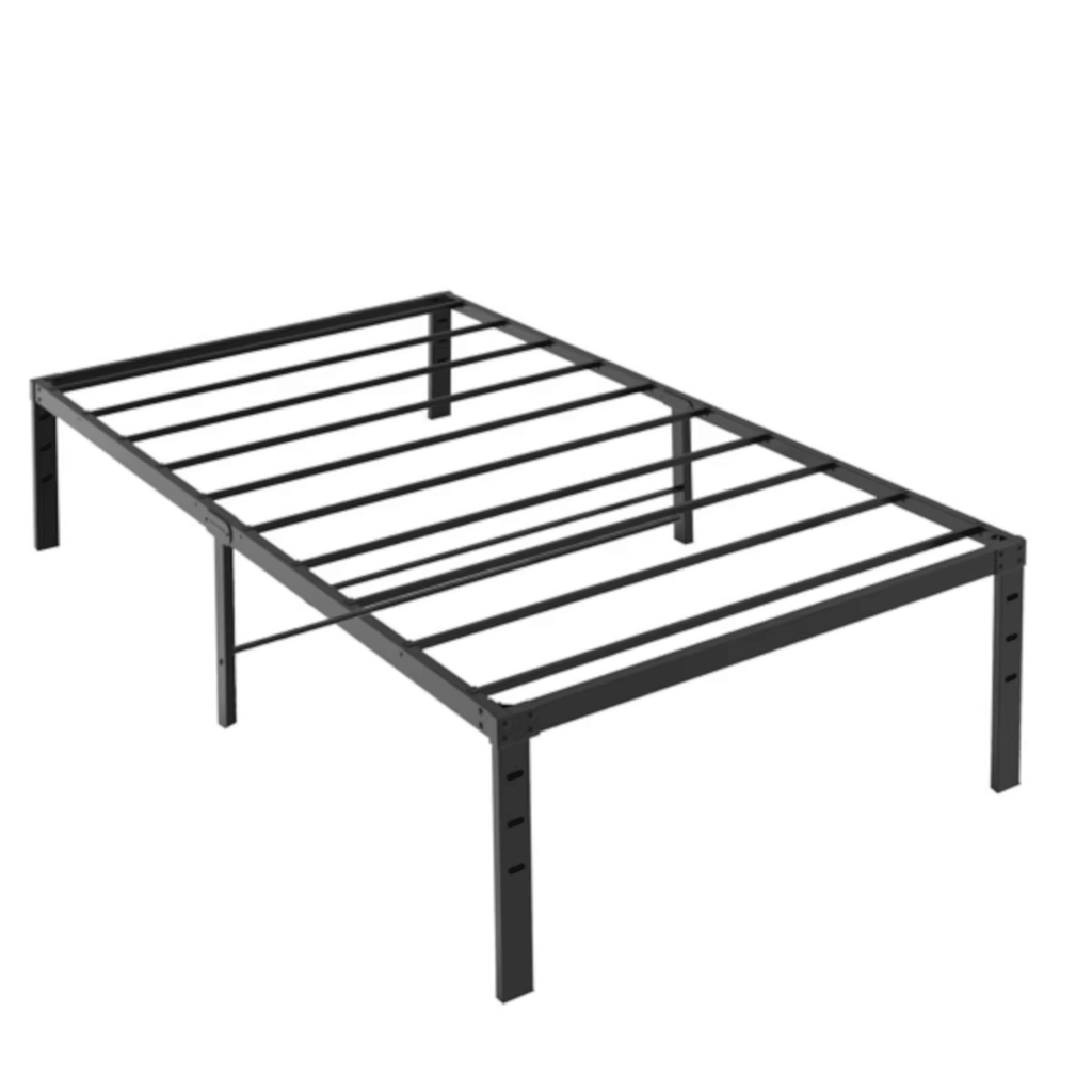 Twin Size Simple Basic Platform Metal Bed Frame - 18 Inch Bed Height,Black