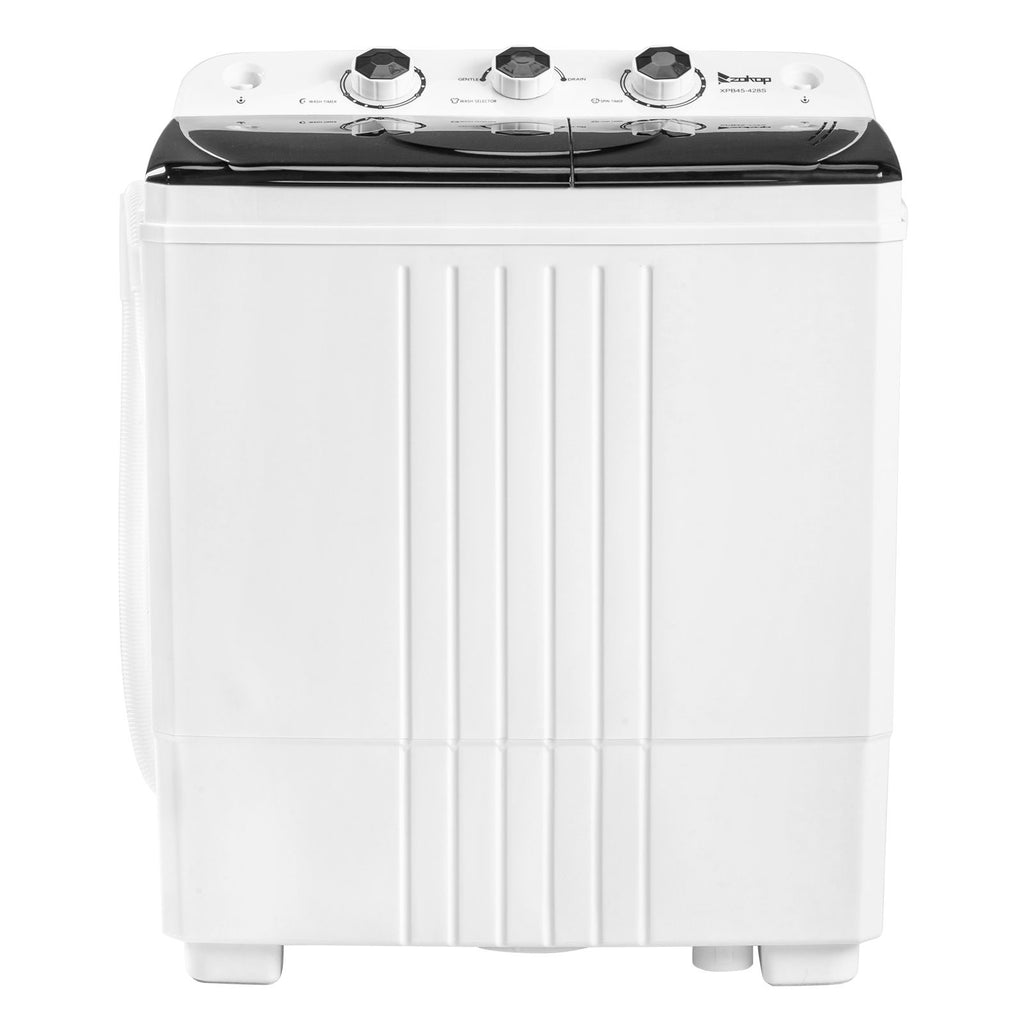Twin Tub with Built-in Drain Pump XPB45-428S 20Lbs Semi-automatic Twin Tube Washing Machine for Apartment, Dorms, RVs, Camping and More, White&Black US Standard[Same code 27645052]