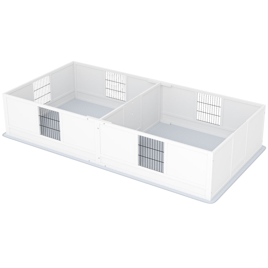 Two Rooms Design Dog Whelping Box with Washable Pee Pad, Adjustable Door, for Large Breed Dogs, 49" x 47" x 19"