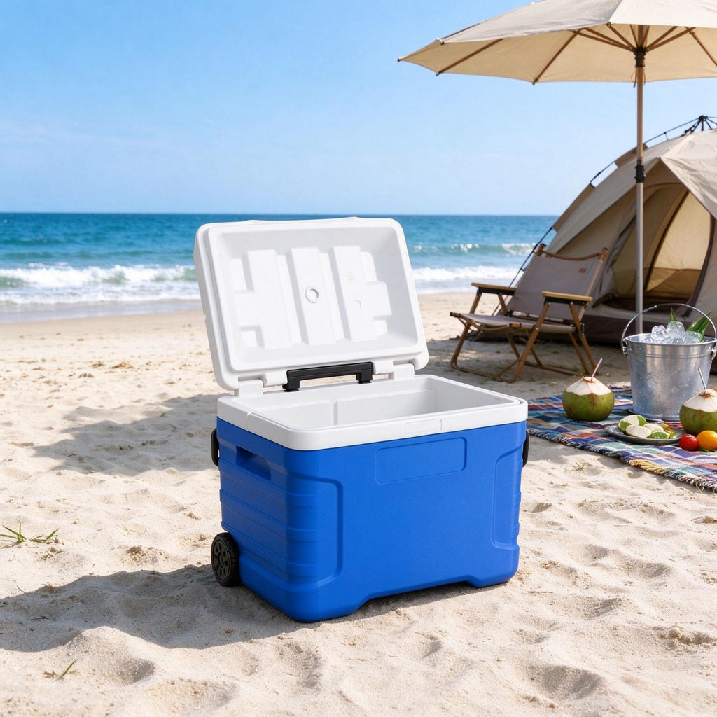 Ultra-LightRolling Hard Cooler, Leak-Resistant Portable Cooler with Wheels, 48-Hour Ice Retention for Camping, Grilling & Outdoors