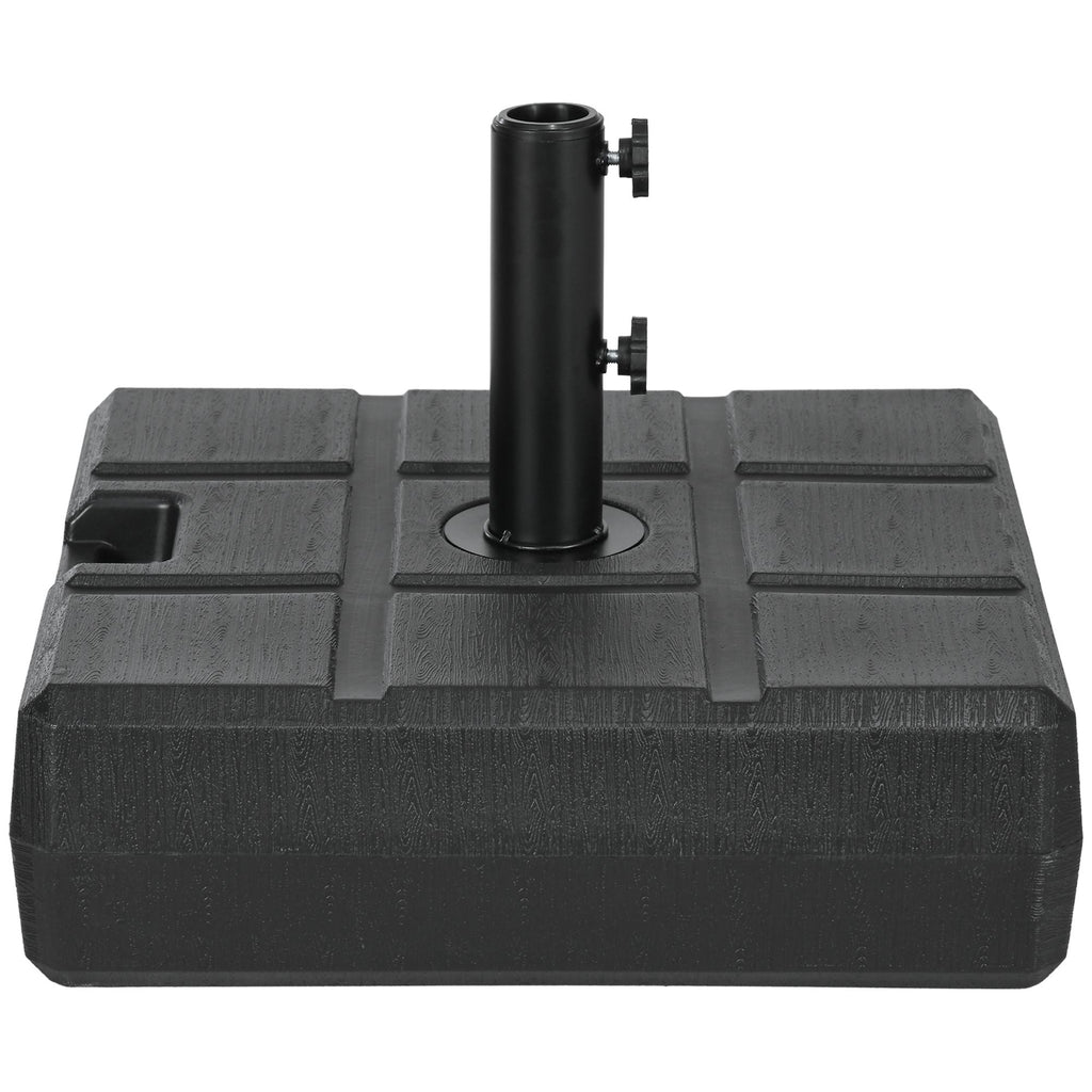 Umbrella Stand for 1.5", or 1.9" Umbrella Poles, Fillable Umbrella Base, Black