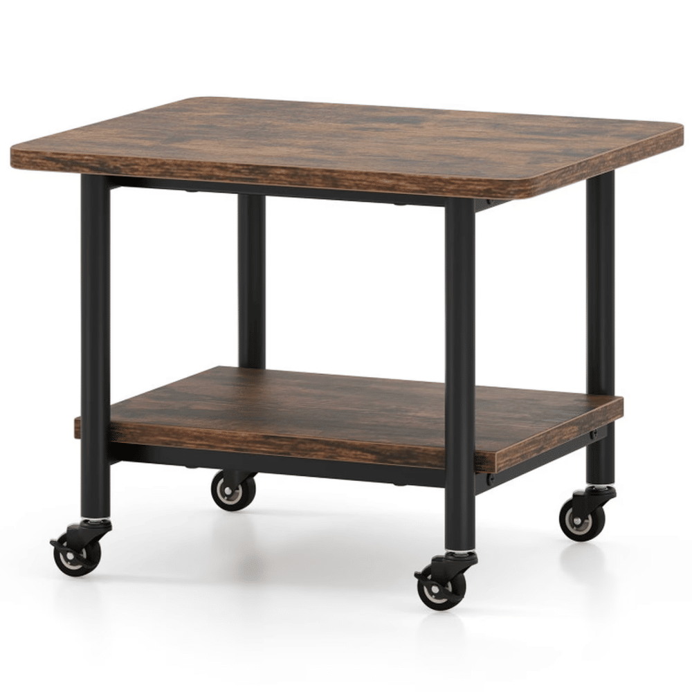 Under Desk Printer Stand with 4 Swivel Wheels and Locking Casters andStorageShelf Rolling Machine CartforHomeOffice, Black