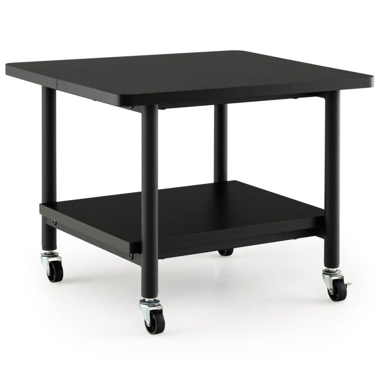 Under Desk Printer Stand with 4 Wheels and Locking Mechanism