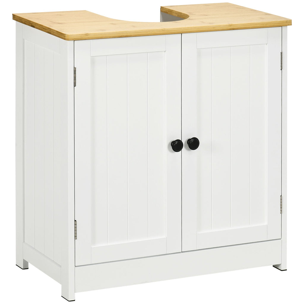 Under Sink Bathroom Vanity Storage Cabinet 2 Doors Space Saver White 23.5 x 11.75 x 24