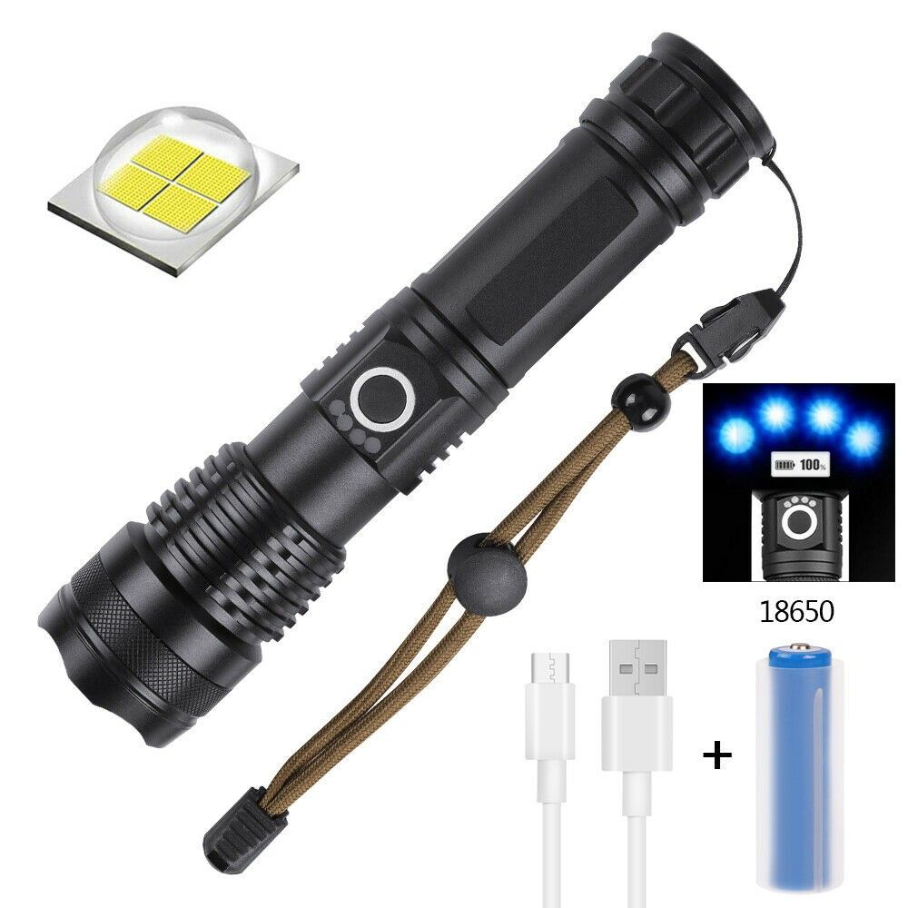 USB Rechargeable LED Flashlight 5-Mode Outdoor Camping Hiking Flashlight (US Logistics For USPS/DHL/Fedex/UPS. No designated logistics acceptedTK/TMEU only For self-pickup