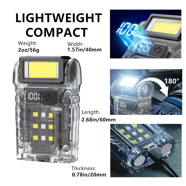 USB Rechargeable LED Flashlight Camping Hiking 7-Modes FlashLight Mini Emergency Work Light(Logistics only For USPS.TK/TMEU only For self-pickup)