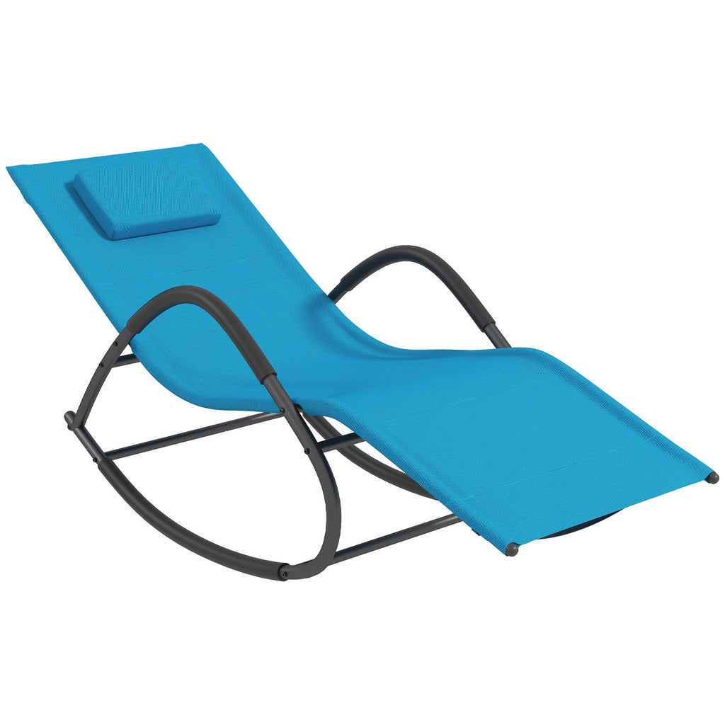 UV Water Resistant Rocking Chair Light Blue for Sunbathing Garden Pool Comfort