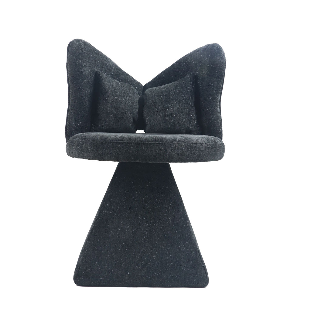 Vanity Chair with Butterfly Back,Swivel Accent Chair Dining Chairs,Makeup Stool for Bedroom Dressing Table,Suitable for Living Room,Dining Room,Study,Recreational Areas Black