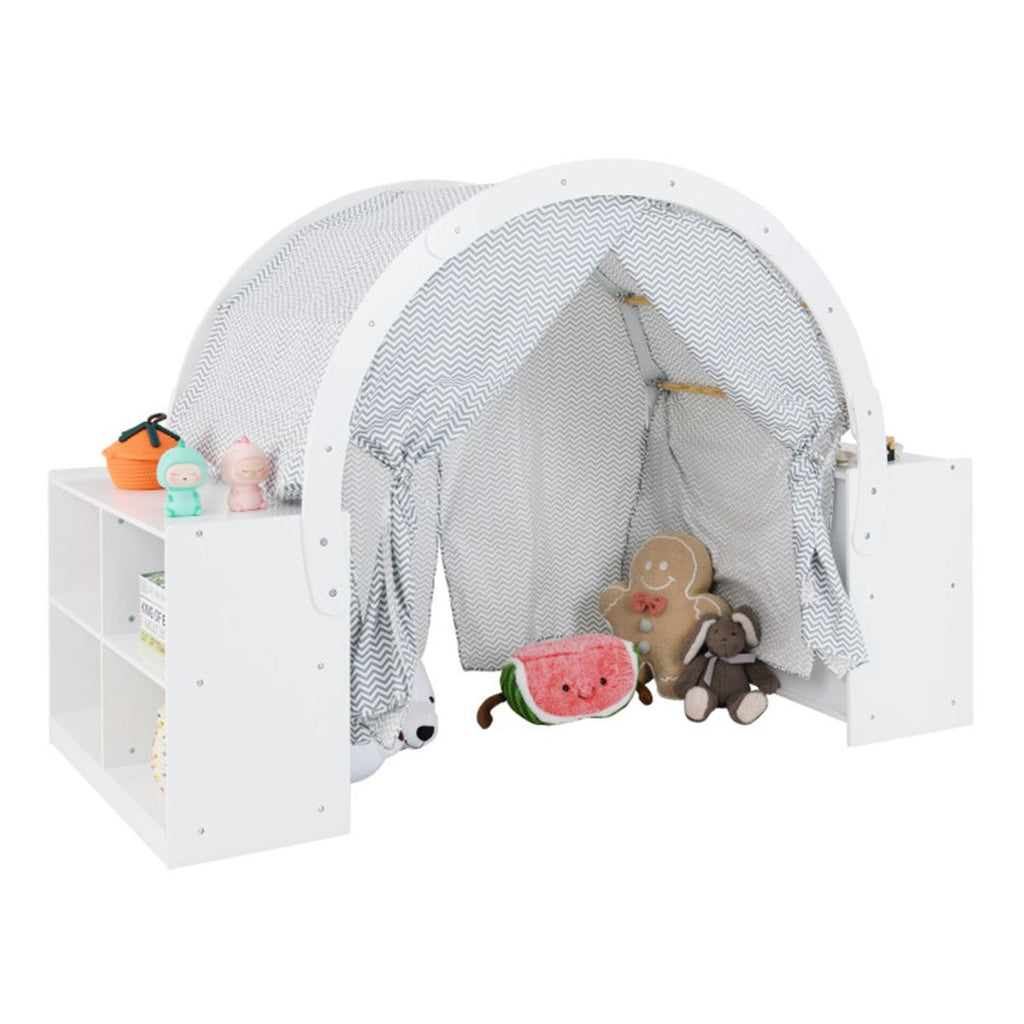Versatile Kids Playhouse With totally 8 cubbies and 2 countertops