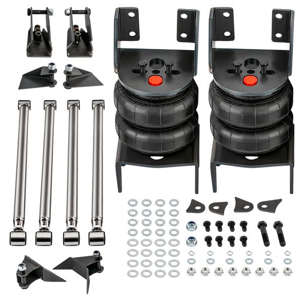 Weld On Triangulated 4 Link 2500 Bags Air Ride Suspension Kit Brackets 24'' Bars