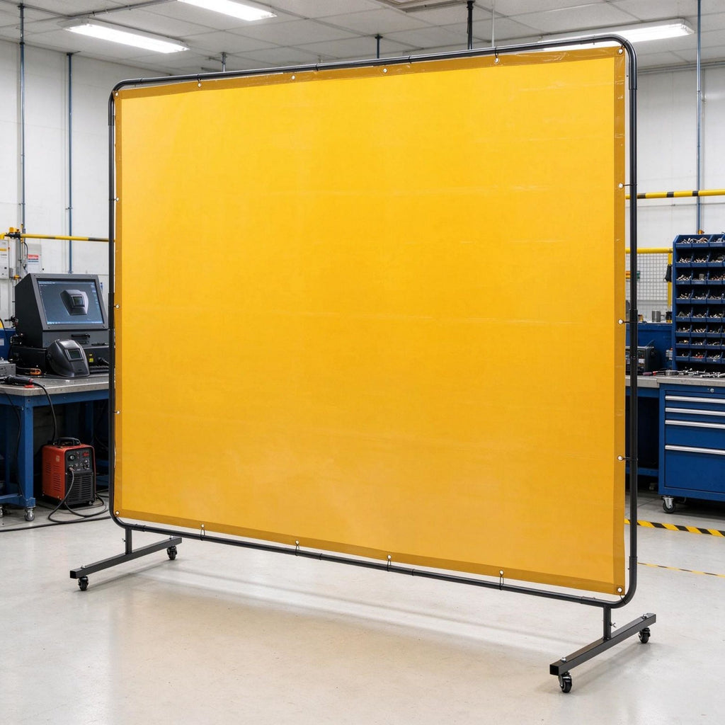 Welding Screen with Frame, 6' x 8' Welding Curtain Screen