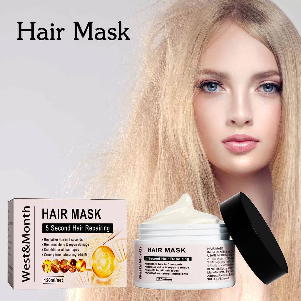 West&Month Keratin Hair Mask, Moisturize And Hair Ends Split Dry And Frizz Hair Care Mask