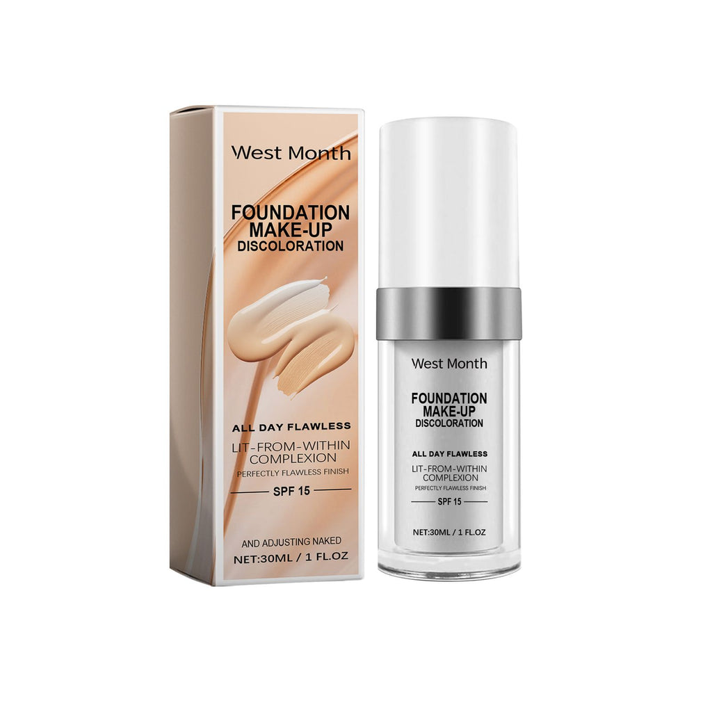 West&Month Warm Change Concealer Liquid Foundation Moisturizes Natural Concealer Long-Lasting Moisturizing Liquid Foundation