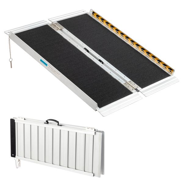 Wheelchair Ramp 3 Foot Aluminum Folding Mobility Scooter Portable Non-Slip