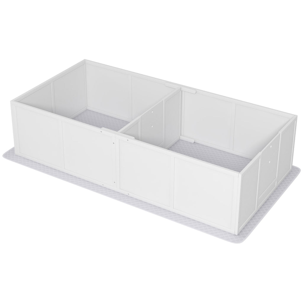 Whelping Box for Puppies and Dogs w/ Waterproof Pee Pad & Adjustable Door for Medium, Small Dogs, 77" x 38" x 19"