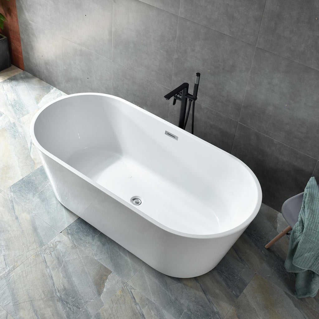 White Acrylic Oval 150 * 80 * 58 cm Bathtub Without Base 822