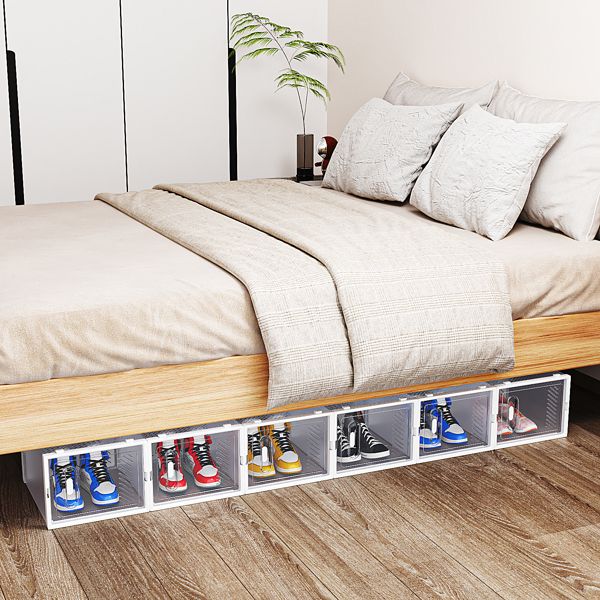 White, Big Size, 12PCS, 36*28*21cm, Shoe Box, Plastic Mesh, Freely Combinable