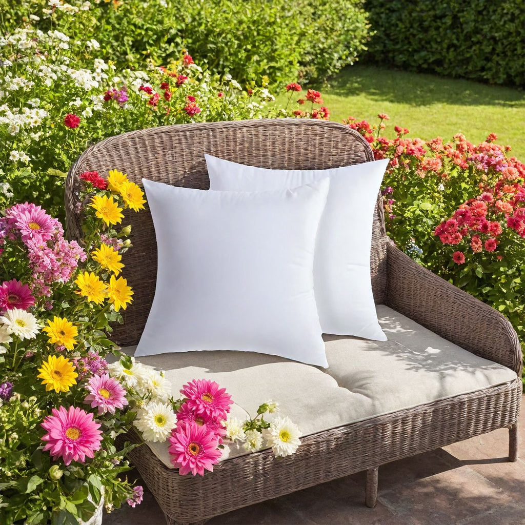 White square pillows (2-pack with bubble wrap) suitable for bed cushions, 18*18 inches, sofa cushions, patio cushions, cushion inserts, breathable, hand washable, OKO-100 certified.