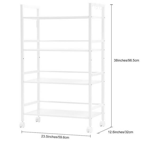Widen 4 Tiers Multi-functional Storage Cart Ivory White