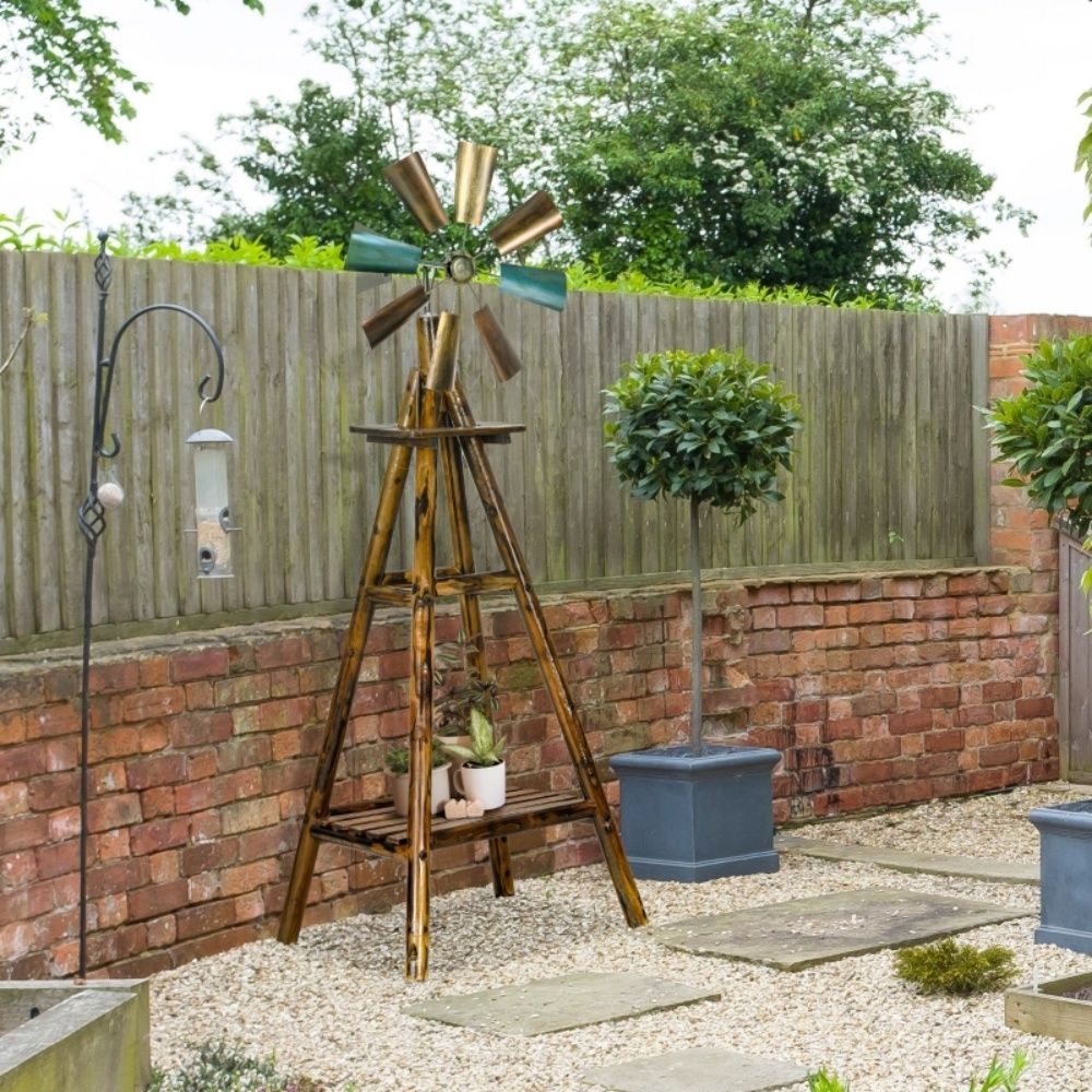 Windmill Weather Vane, Wind Vane with Bottom Shelf