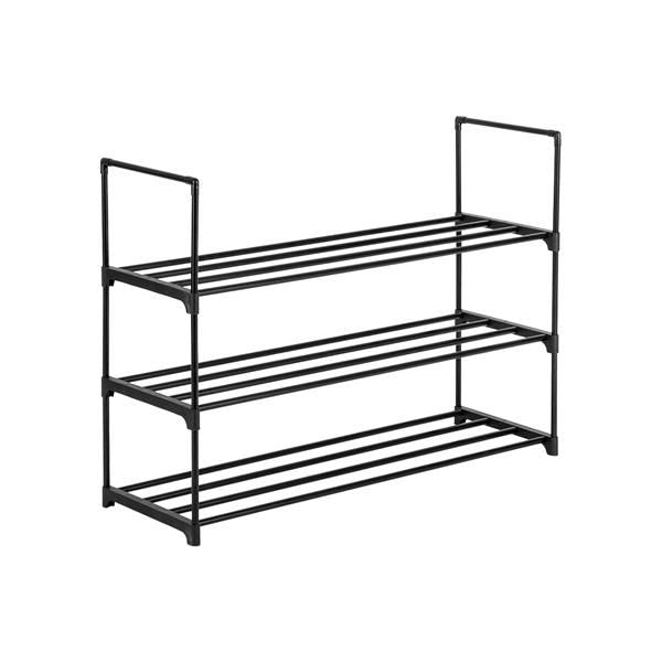 Wood-plastic Board Five Tiers Carved Shoe Rack White B