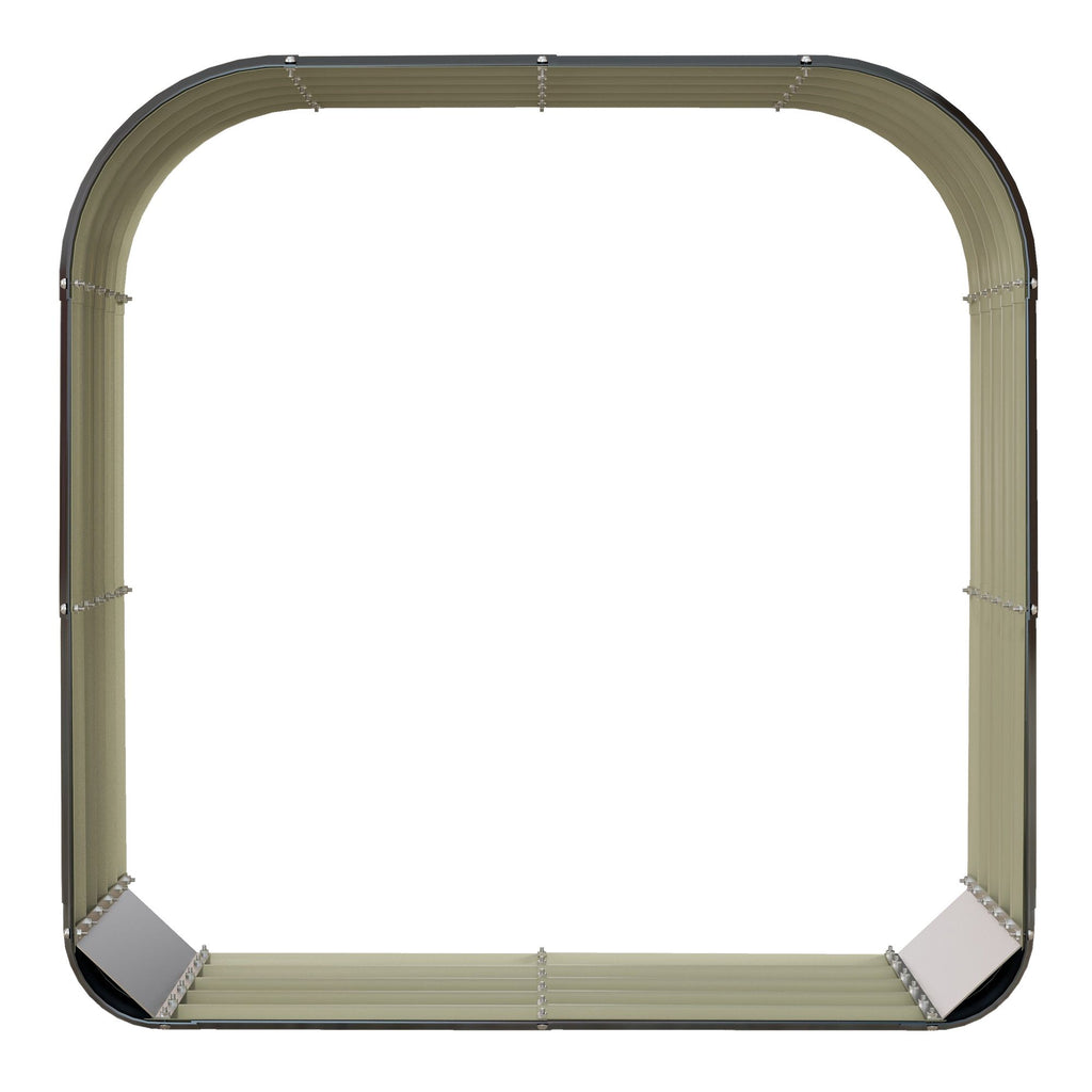 Wood Shed Galvanized Steel Firewood Storage Rack with Rubberized Edge for Safety, 4.7' x 1.4' x 4.7'
