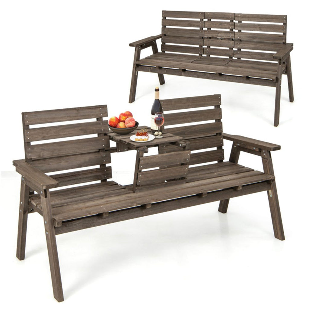 Wooden bench withFol dable Middle Table