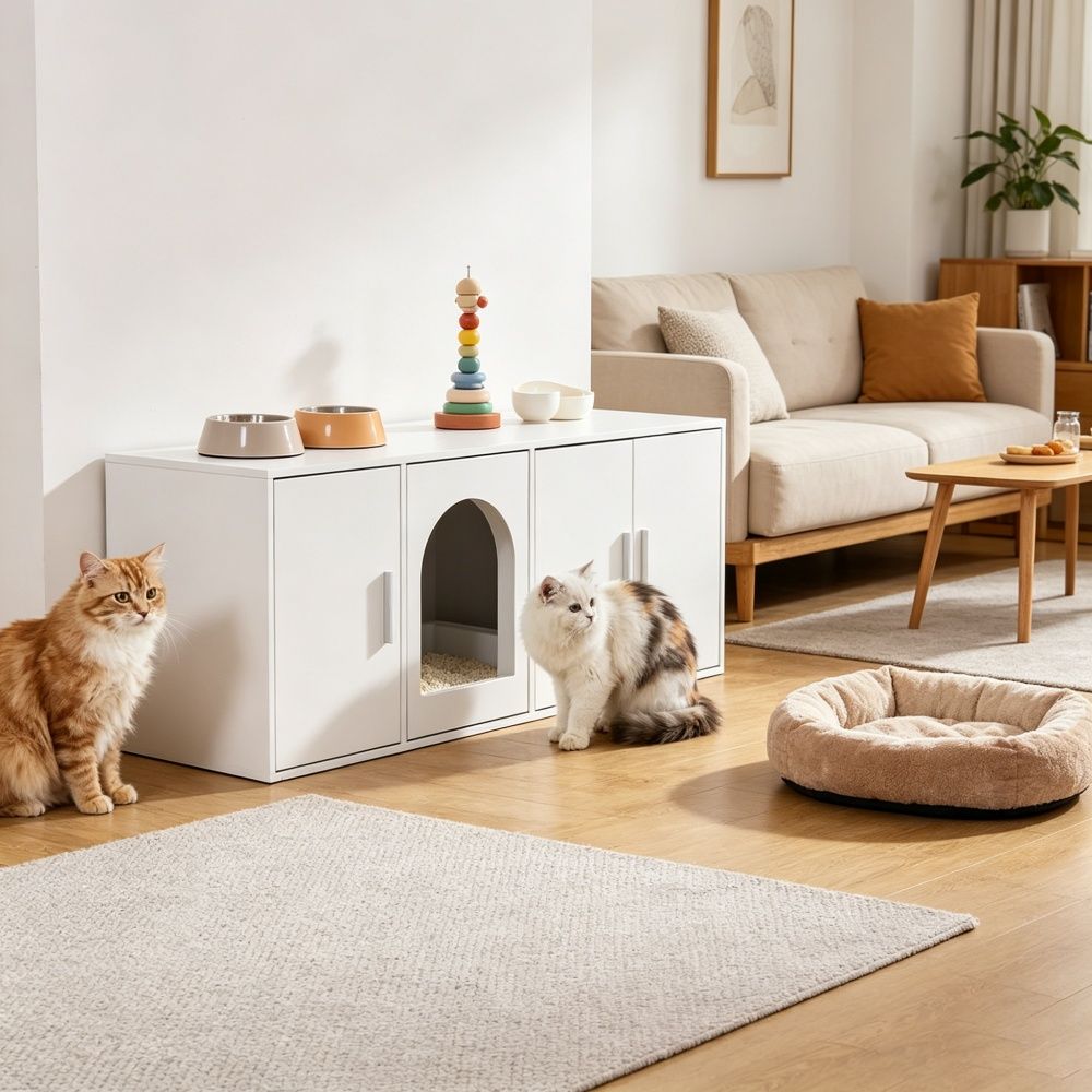 Wooden Cat Box Cabinet