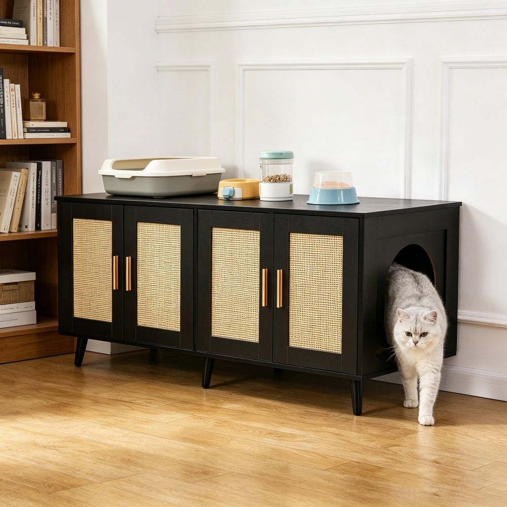 Wooden Cat Box Cabinet