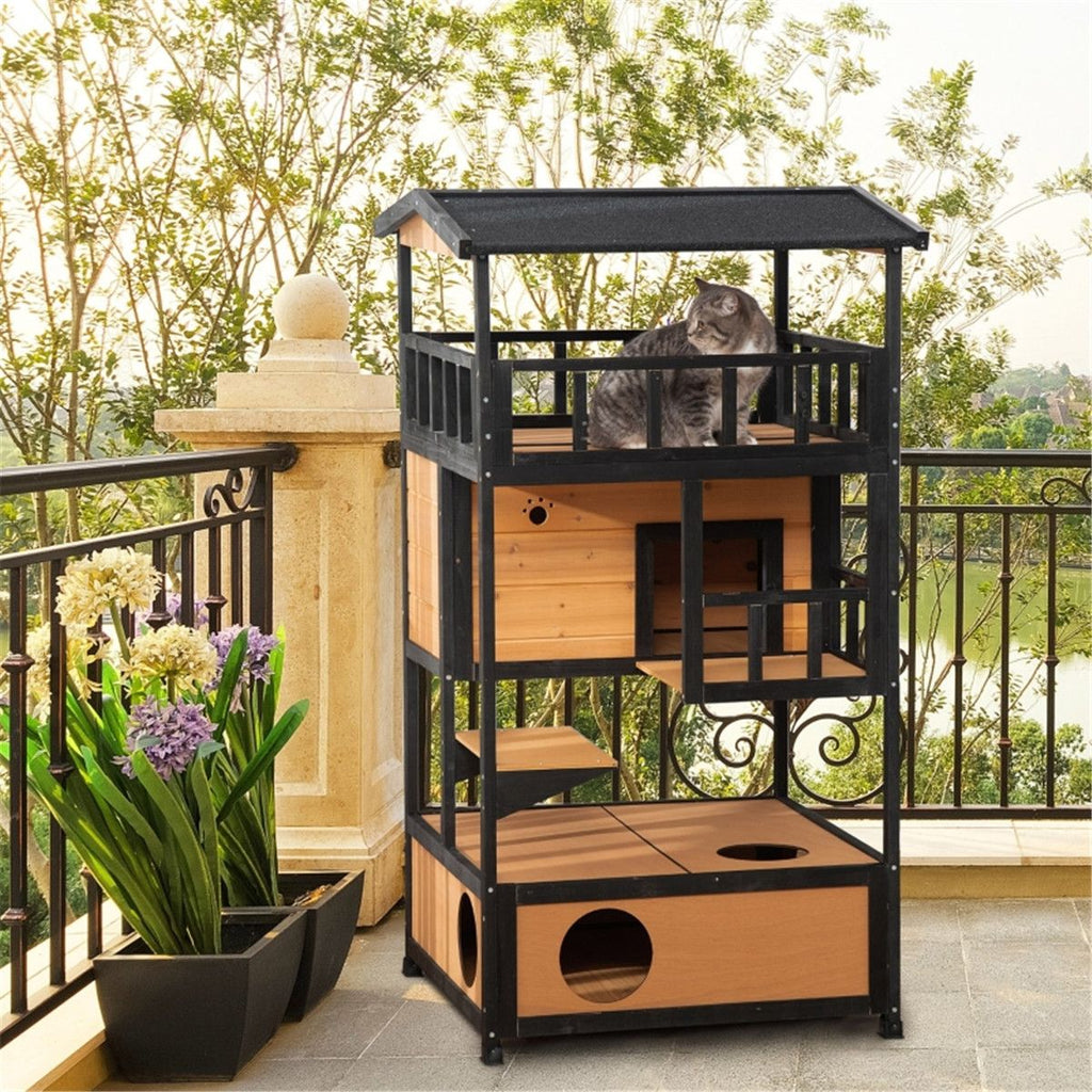Wooden Cat House ( Amazon Shipping)(Prohibited by WalMart)