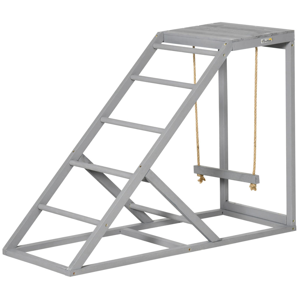 Wooden Chicken Toys for Coop with Swing, Chicken Activity Center with Multiple Roosting Perches or Ladder, Platform for Resting