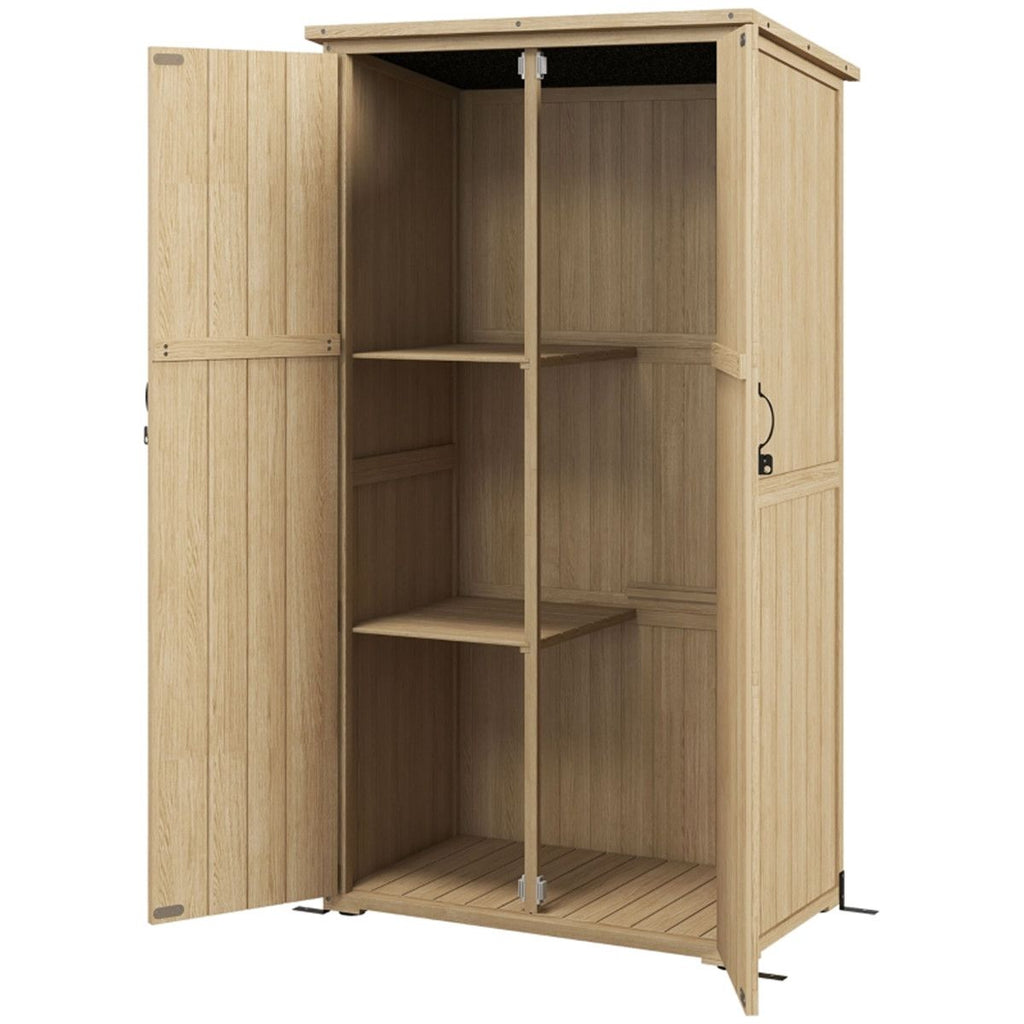Wooden Garden Shed with Adjustable Foot 35.5 Inches X 21.5 Inches X 63.5 Inches for Garden