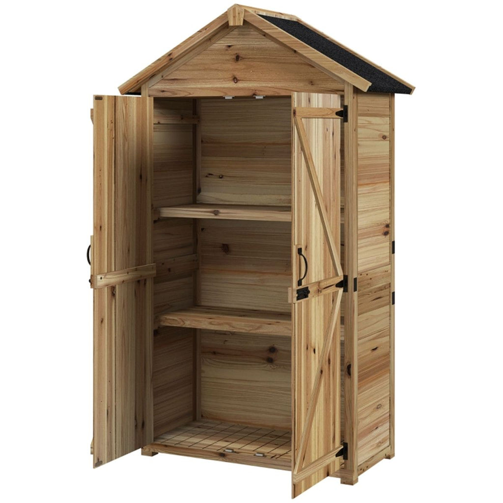 Wooden Garden Shed with Removable Shelves 40.2 Inches X 21.3 Inches X 69.7 Inches for Garden