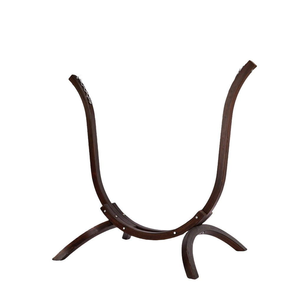 Wooden Hammock Stand Only, Sun Protection & Rain Resistant, Heavy Duty Premium Solid Wood Hammock Chair Stand for Indoor or Outdoor Use, Brown Without Hammock Chair